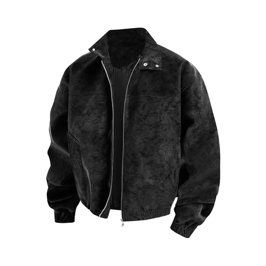 AMMO Valentieri Noir Suede Bomber